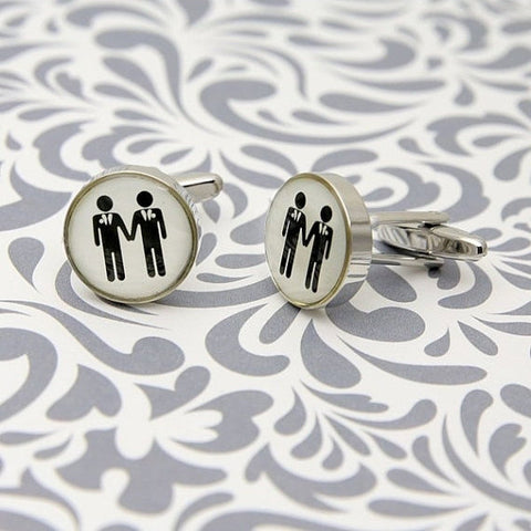 Gay Wedding Marriage Cufflinks Fair Holding Hands