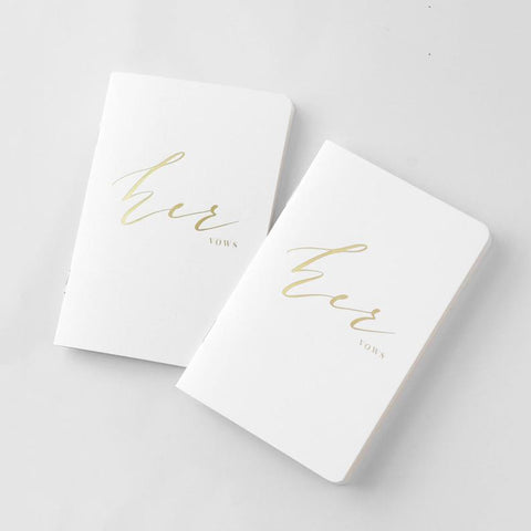 Metallic Gold Foil Vow Books